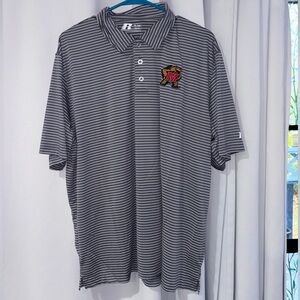 Russell Athletic Gray Polo‎ with White Stripes Maryland Terrapins